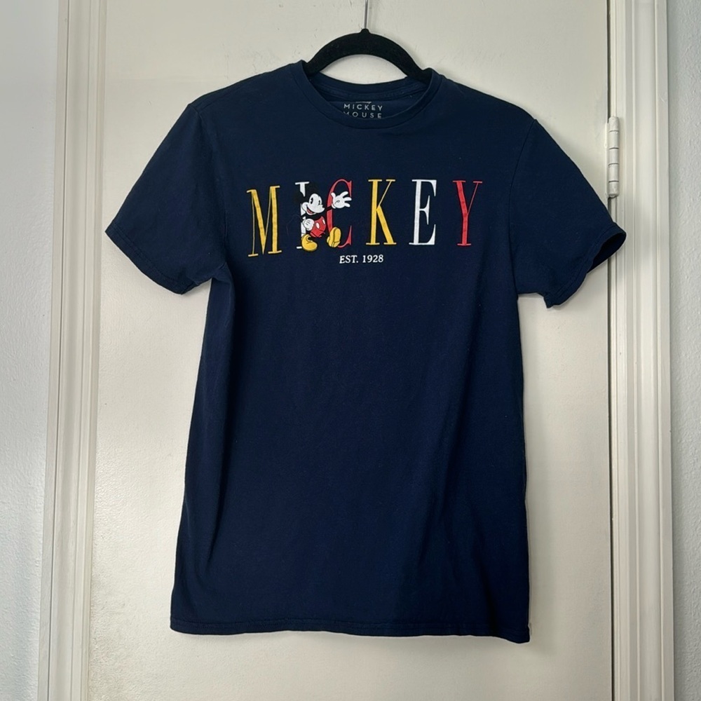Unisex DIsney Mickey Mouse Cotton Navy T-Shirt Size Small
